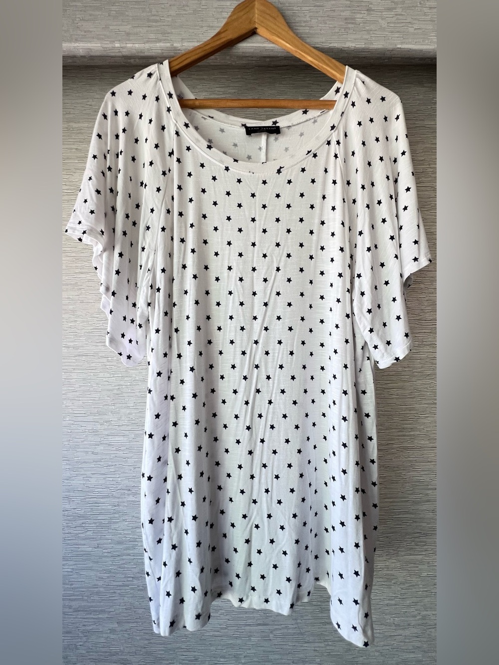 Lane Bryant White Blouse with  Midnight blue Stars